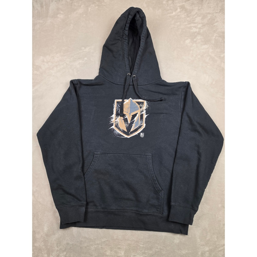 Fanatics Vegas Golden Knights Hoodie Mens L Black NHL Hockey Sweatshirt Faded